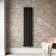 Faro Matt Black Single Flat Panel Vertical Radiator 1600x350mm