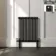 Athens Matt Black Triple Column Horizontal Traditional Radiator 750x605mm
