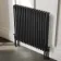 Athens Matt Black Triple Column Horizontal Traditional Radiator 750x785mm
