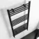 Barcelona Matt Black Straight Heated Towel Rail 1200x600mm
