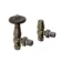 Antique Gold Angled Traditional Manual Radiator Valves (Pair) Standard 15mm