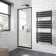 London Matt Black 6mm Pivot Shower Door 760mm