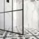 Munich Matt Black Grid Easy Clean 8mm Wet Room Shower Glass Panel 1100mm