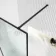 Munich Fluted Effect Matt Black Framed Easy Clean 8mm Wet Room Shower Glass Panel 900mm