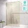 Lyon Brushed Brass 8mm Laminated Wet Room Shower Glass Panel with Gold Mesh Inlay 1100mm