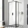 Munich Matt Black Framed Easy Clean 8mm Pivotal Wet Room Shower Glass Return Panel 250mm