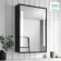 Mia Battery Operated Black Framed Illuminated LED Mirror Cabinet 710x500mm