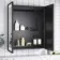 Mia Black Framed Illuminated LED Mirror Cabinet With BLUETOOTH Speaker & USB Port 710x600mm