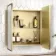 Olivia Matt Brass Mirror Cabinet 710x600mm