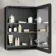 Aurora Battery Operated Matt Black Illuminated LED Mirror Cabinet 600x450mm