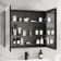 Aurora Battery Operated Matt Black Illuminated LED Mirror Cabinet 700x800mm