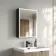 Esme Battery Operated Matt Black Illuminated LED Mirror Cabinet 600x450mm