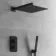 Galway Premium Matt Black Square Thermostatic Shower Set - 300mm Head & Hand Shower