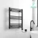 Barcelona Electric Matt Black Straight Heated Towel Rail 800x600mm