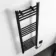 Barcelona Electric Matt Black Straight Heated Towel Rail 1200x400mm