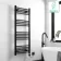 Barcelona Electric Matt Black Straight Heated Towel Rail 1400x500mm