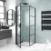 Toulon Matt Black Grid Easy Clean 6mm Pivot Shower Enclosure 800x800mm