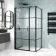 Toulon Matt Black Grid Easy Clean 6mm Pivot Shower Enclosure 1100x800mm
