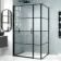Toulon Matt Black Grid Easy Clean 6mm Pivot Shower Enclosure 1200x800mm