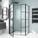 Toulon Matt Black Grid Easy Clean 6mm Pivot Shower Enclosure 1200x700mm