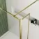 Munich Brushed Brass Framed 8mm Wet Room Shower Glass 1400mm & 250mm Pivotal Return Panel