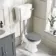 Hudson Traditional Toilet With Low-Level Cistern and Dove Grey Wooden Seat