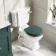 Hudson Traditional Close Coupled Toilet With Midnight Green Wooden Seat