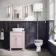 Hudson Traditional Toilet With High-Level Cistern and Cashmere Pink Wooden Seat
