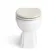 Hudson Traditional Back To Wall Toilet With Chalk White Wooden Seat - Brushed Brass Hinges