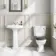 Hudson Traditional Close Coupled Toilet With Graphite Grey Seat & Pedestal Basin - Single Tap Hole