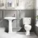 Hudson Traditional Close Coupled Toilet & Pedestal Basin Set - Double Tap Hole