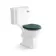 Hudson Traditional Toilet With Midnight Green Seat & Pedestal Basin Set - Double Tap Hole