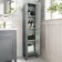 Bermuda Dove Grey Floor Standing Tall Cabinet 1500x350mm - Brushed Brass Accents