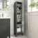 Bermuda Graphite Grey Floor Standing Tall Cabinet 1500x350mm - Brass Knurled Handles