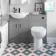 Quartz Stone Grey Combination Vanity Basin and Austin Toilet 1050mm - Black Accents