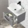 Avon Stone Grey Wall Hung Drawer Vanity with Marble Top & Oval Counter Top Basin 600mm - Black Accents