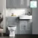 Monaco Dove Grey Combination Vanity Traditional Basin with Marble Top & Hudson Toilet with Wooden Seat 1200mm