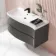 Bali Tungsten Grey Wall Hung Basin Drawer Vanity 1000mm - Left Handed