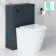 Inky Blue Slimline Back To Wall Unit and Boston Toilet - Black Accents