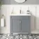 Bermuda Dove Grey Basin Vanity 800mm - Brushed Brass Accents