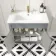 Bermuda Dove Grey Basin Vanity 800mm - Brushed Brass Accents
