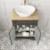 Lucia Graphite Grey Vanity with Oak Effect Top & Oval Counter Top Basin 640mm - Brushed Brass Accents