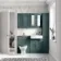 Monaco Midnight Green Combination Vanity Basin and Hudson Toilet with Wooden Seat 1200mm