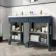 Bermuda Inky Blue Double Basin Vanity 1200mm - Brass Knurled Handles