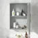 Dove Grey Mirror Cabinet 700x500mm - Brass Knurled Handles