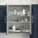 Inky Blue Wall Hung Mirror Cabinet 700x600mm - Brass Knurled Handles