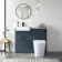 Harper Navy Blue Combination Vanity Basin with Marble Top & Tucson Toilet 1000mm - Black Accents