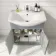 Capri Fog Grey Vanity with Semi Recessed Basin 750mm - Traditional Handles