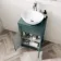 Milos Mystic Green Vanity with Oval Basin 500mm - Brushed Handles