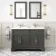 Lucia Graphite Grey Double Basin Vanity 1200mm - Brass Knurled Handles